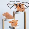 Pig Eyeglass Holder Resin Pig Spectacles Display Stand Cute Animal Shaped Sunglasses Holder for Nightstand Home Office Desk Decor