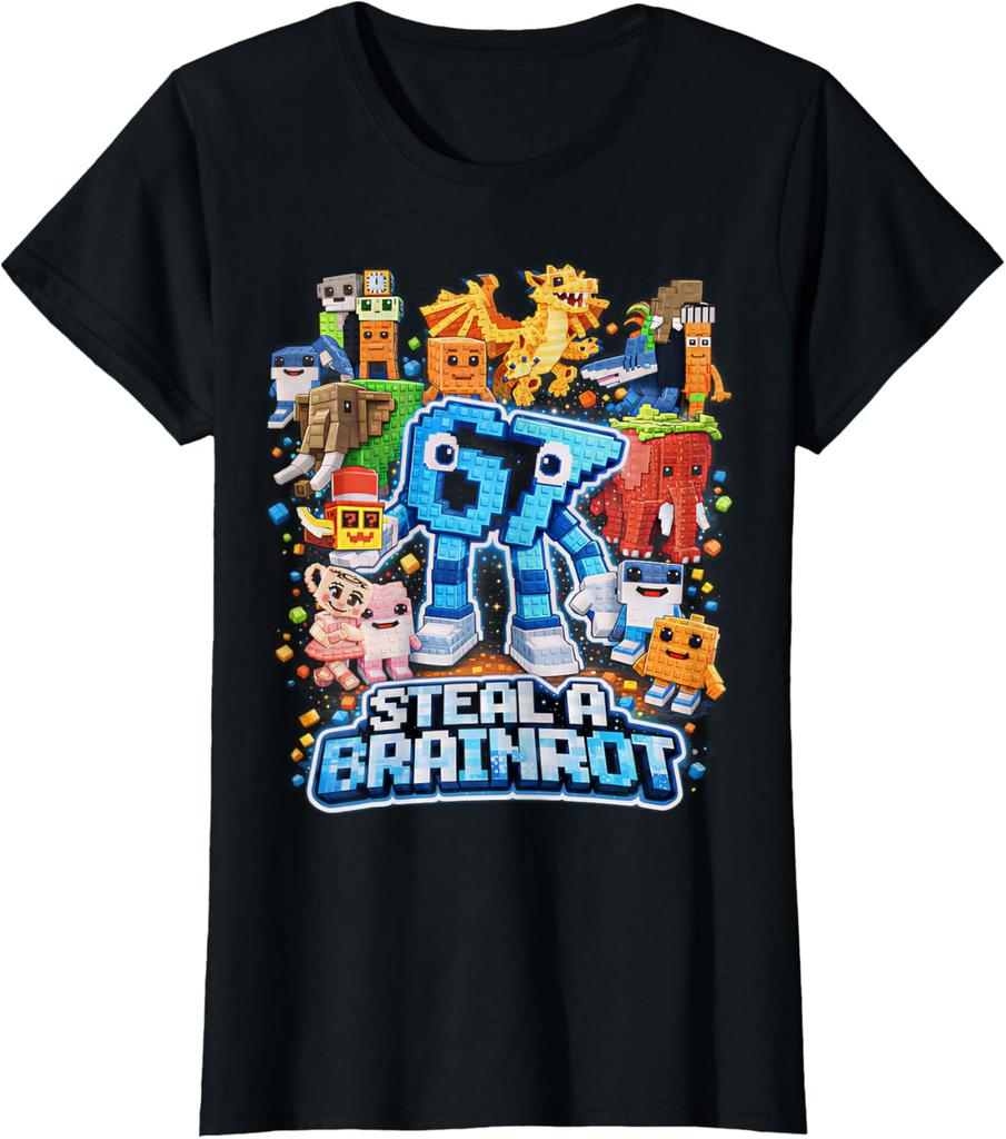 Six Seven 67 Steal A Brainrot Meme Funny Gifts for Kids Boys Girls TShirt Fashion Women Men Italian Brainrot Clothing