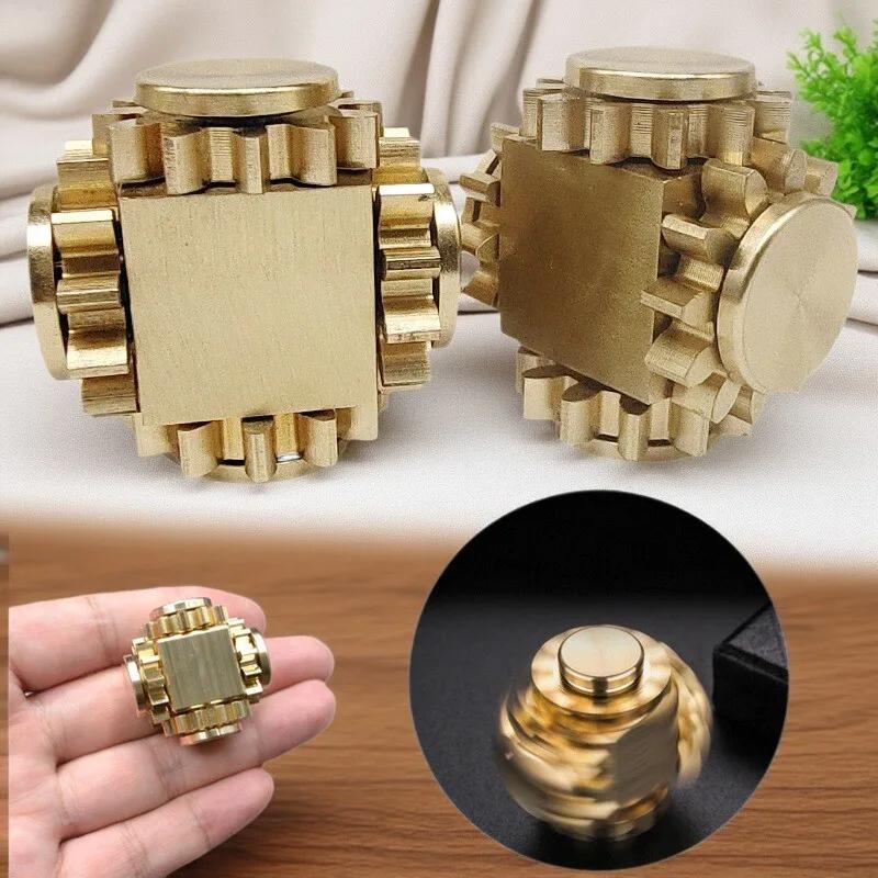 Металлический вращающийся куб-гироскоп EDC для пальцев, 4-ступенчатый linkage cube, игрушка-антистресс для взрослых, забавный инструмент