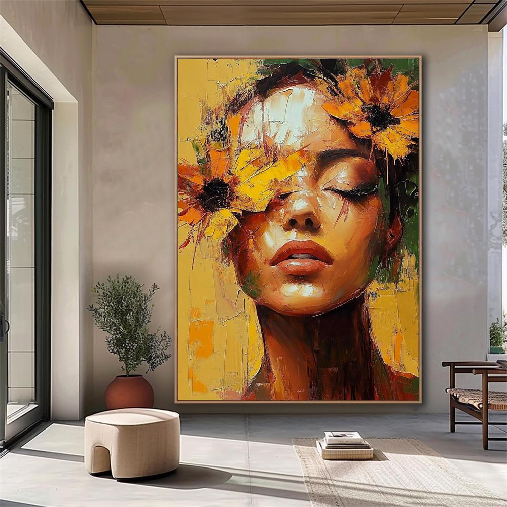 Abstract Woman Face Wall Art Poster Colorful Abstract Woman Portrait Prints Woman Art Print Modern Home Art Colorful Decor