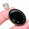 Black Onyx Gemstone 925 Sterling Silver Jewelry Pendant 2.01" T7o51