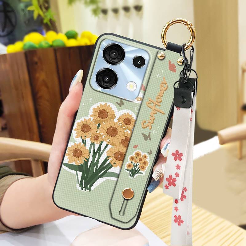 Flower Shockproof Phone Case For UMIDIGI G9 5G/Note9 5G Ring Silicone Fashion Design Dirt-resistant Anti-dust Kickstand