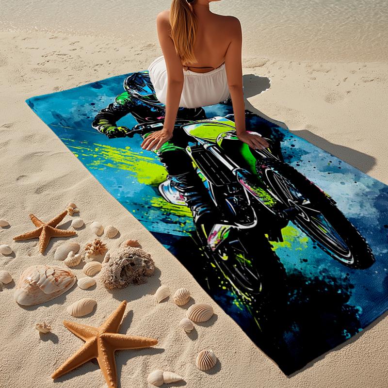 Motocross Rider In Action Beach Towel, Super Soft Microfiber, Gift for Her/Him, Birthday, for Pool, Beach, Travel, Home Decor Fan gifts