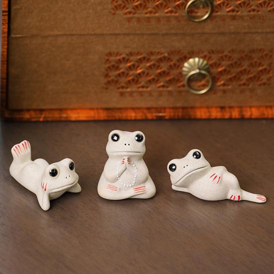 Керамическая лягушка чай питомец лист лотоса дизайн мини керамическая лягушка украшение для гостиной спальни офиса декор