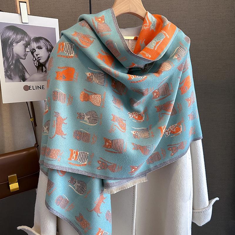 Korean Version Imitation Cashmere Scarf for Women In Winter, Fashionable and Thick Warm Windproof Shawl