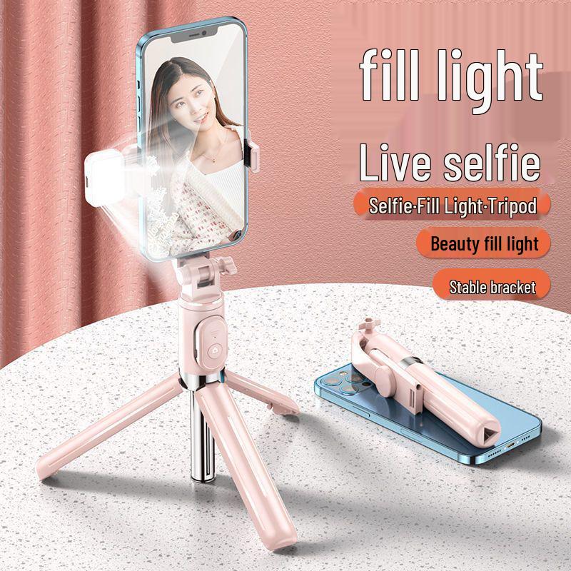 Bluetooth Selfie Stick with Remote, Tripod, Retractable Design & Fill Light for Mobile Streaming