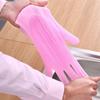 Силиконовые перчатки для мытья посуды и уборки, однотонные, утолщенные, кухонные перчатки, многофункциональные, нескользящие, для мытья посуды