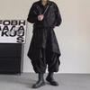 Мужские черные брюки-шаровары Warrior: Большой размер, стиль Ямамото, нестандартный дизайн юбки, оригинальный нишевый двухкомпонентный с заниженным шаговым швом