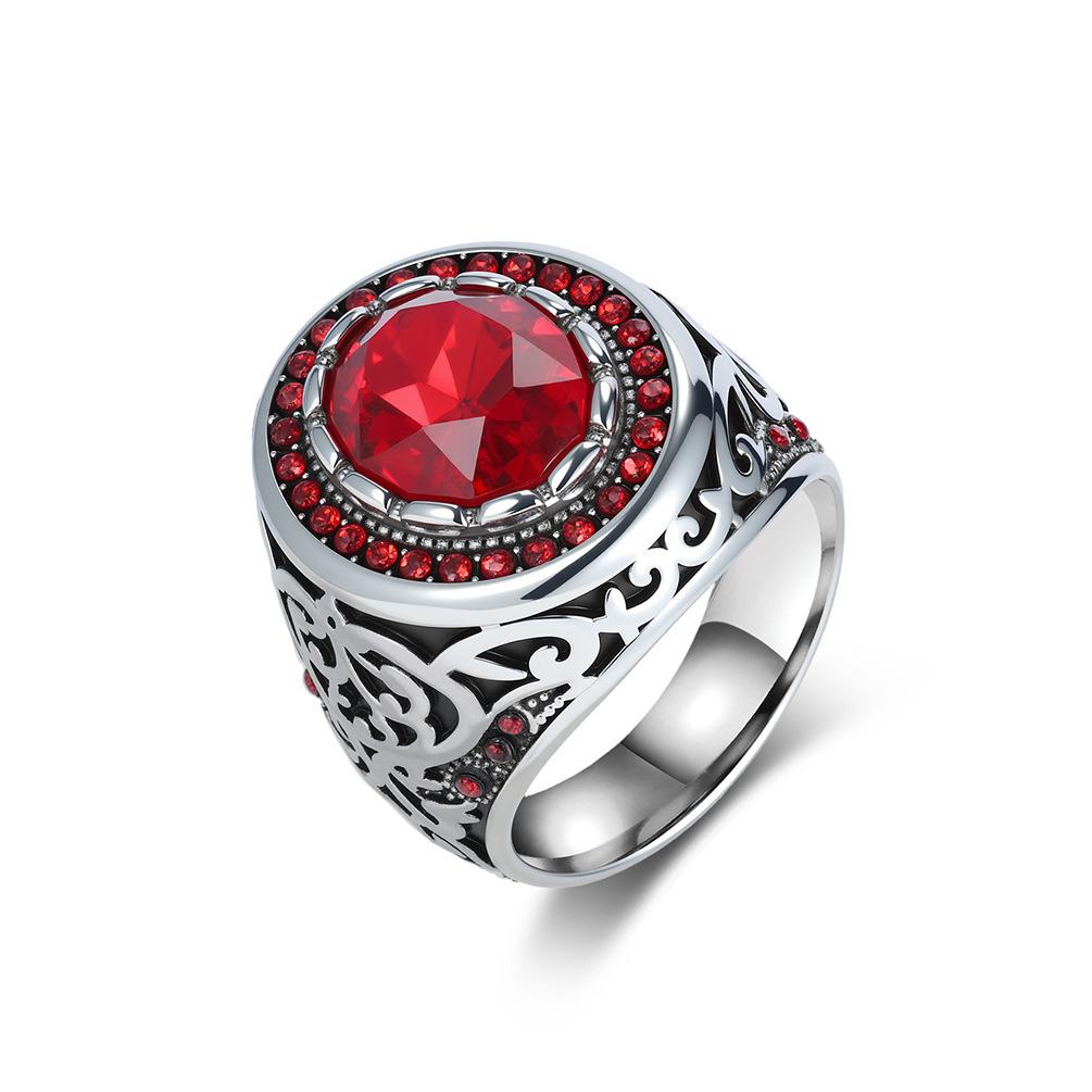 Винтажное кольцо с драгоценным камнем 2025 года для мужчин, персонализированное, трендовое, модное, стиль ношения, кольцо-пуллер