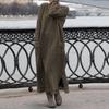 Tambov Autumn Winter Long Sleeve Lacework Hem Plus Size Knit Maxi Dress