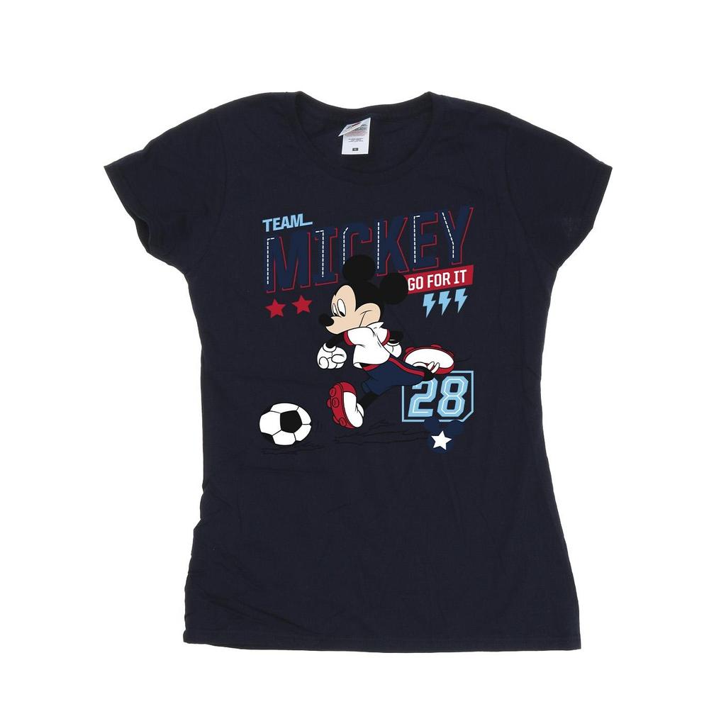 Disney Womens/Ladies Mickey Mouse Team Mickey Football Cotton T-Shirt