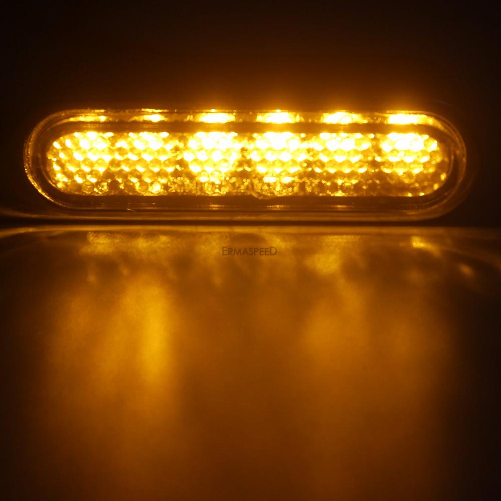 Светодиодный указатель поворота для мотоцикла E24 Mark, мини-поворотник на руль, мигающие огни 12 В, желтый индикатор сигнала для скутера