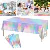 3Pcs Glitter Tablecloth Holographic Waterproof Table Cover Rectangle Disco Tablecloth Birthday Party Decor
