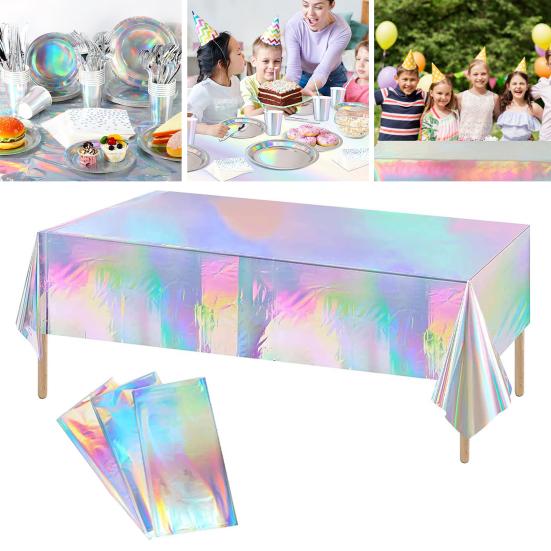 3 шт. блестящая скатерть голографическая водонепроницаемая скатерть прямоугольная дискотека скатерть Декор для дня рождения