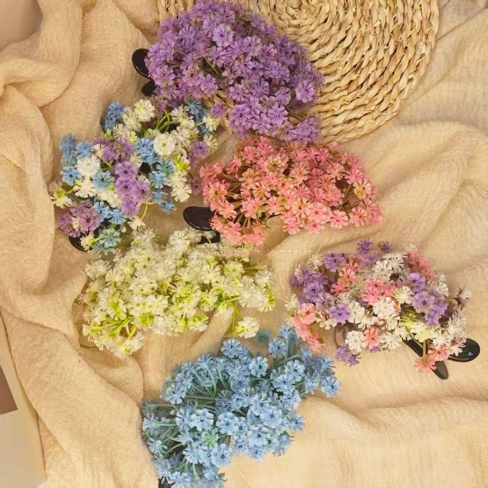 Bohemian Starry Sky Flower Hair Clip Sweet Thai Hairpin Headwear Floral Side Clip Female