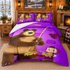 Masha and the Bear Pattern Bedding 3Pcs Set Bed Sheet And Pillowcases For Indoor Bedroom