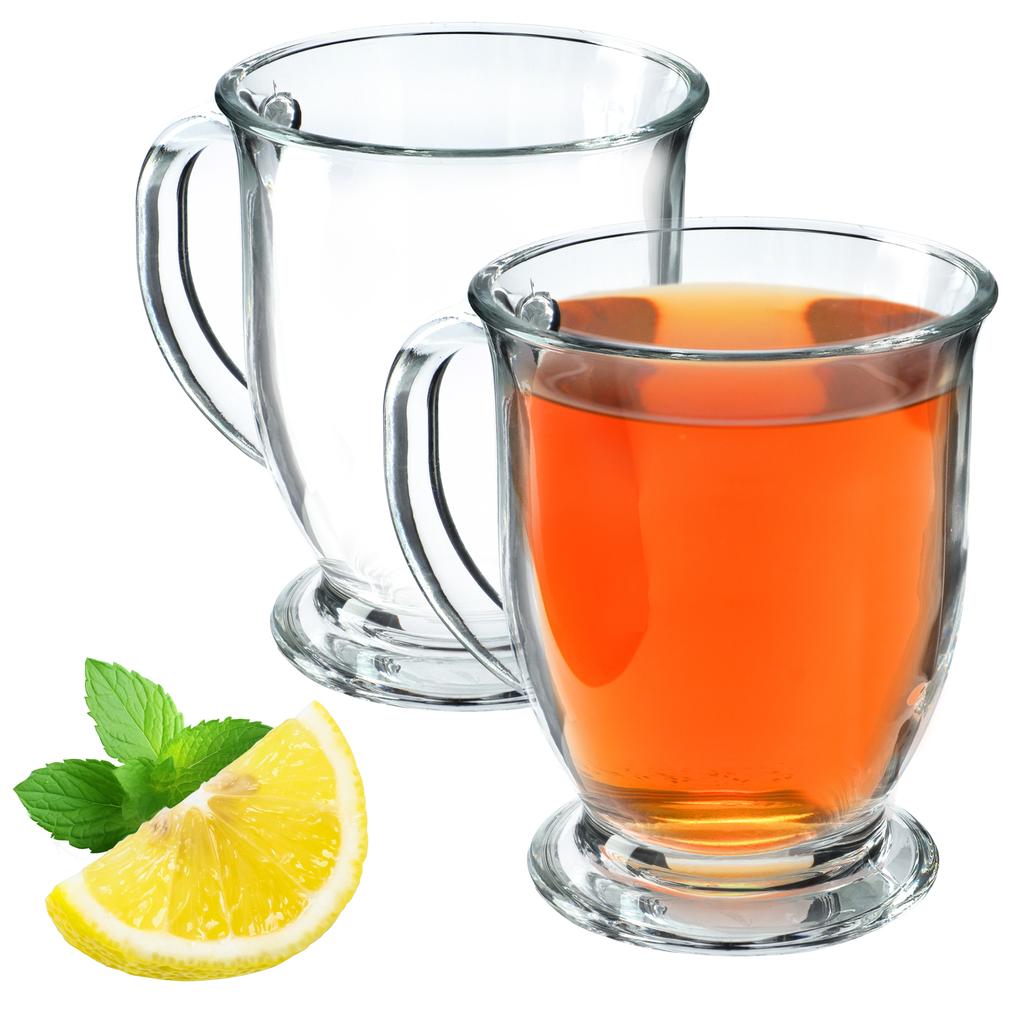 KADAX Glasses for Tea Coffee 460ml Mugs with Handle Set of Glasses 2 Pcs