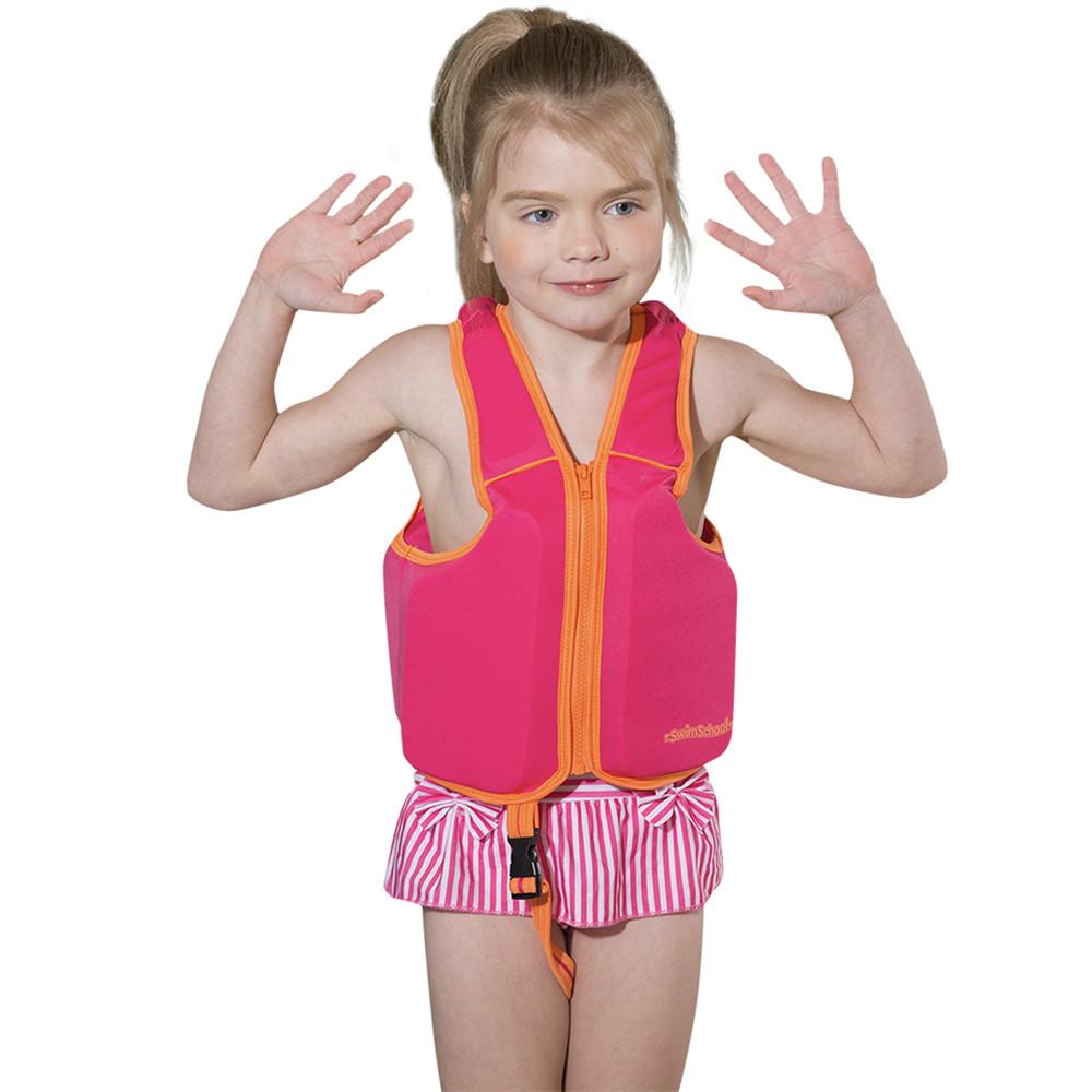 Summer Children Sleeveless Zipper Swim Life Jackets Kids Boys Girls Adjustable Life Vests Cartoon Balanced Flotation Swimsuit