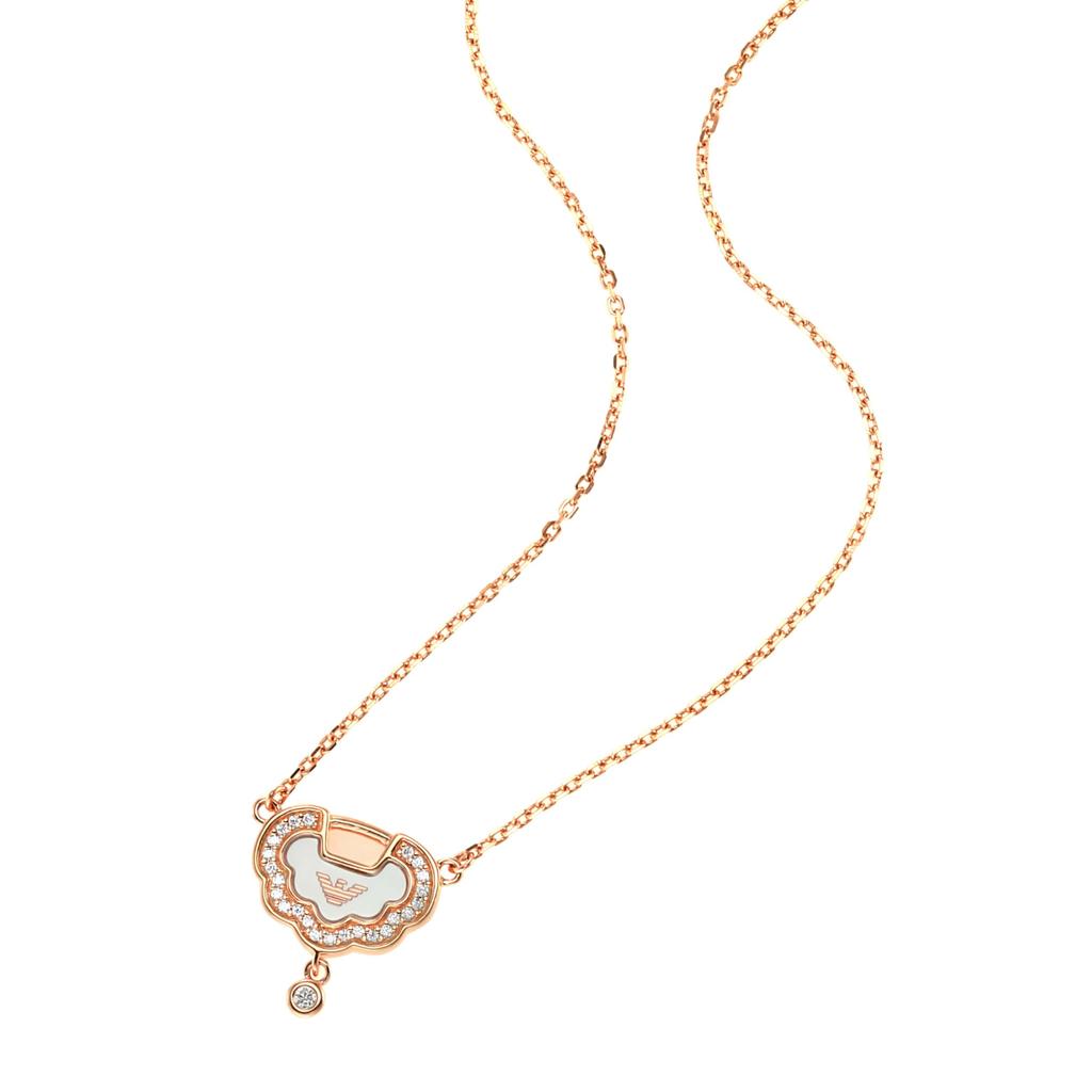Emporio Armani Подвеска из стерлингового серебра с покрытием цвета розового золота EG3553221 Женское ожерелье,