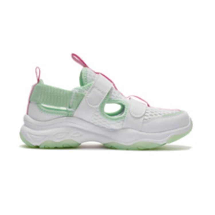 Li Ning Kids Sports Lifestyle Series Fashion Casual Low-Top Sneakers Детские кроссовки Standard-White Fluorescent-Water-Green YKCS136-4