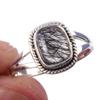 Natural Black Rutile Gemstone Handmade 925 Solid Sterling Silver Ring S.7 Z7H33