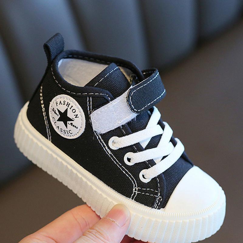 Children's Canvas Shoes High-top Spring and Autumn New Boys and Girls Soft-soled Casual Non-slip Board Shoes