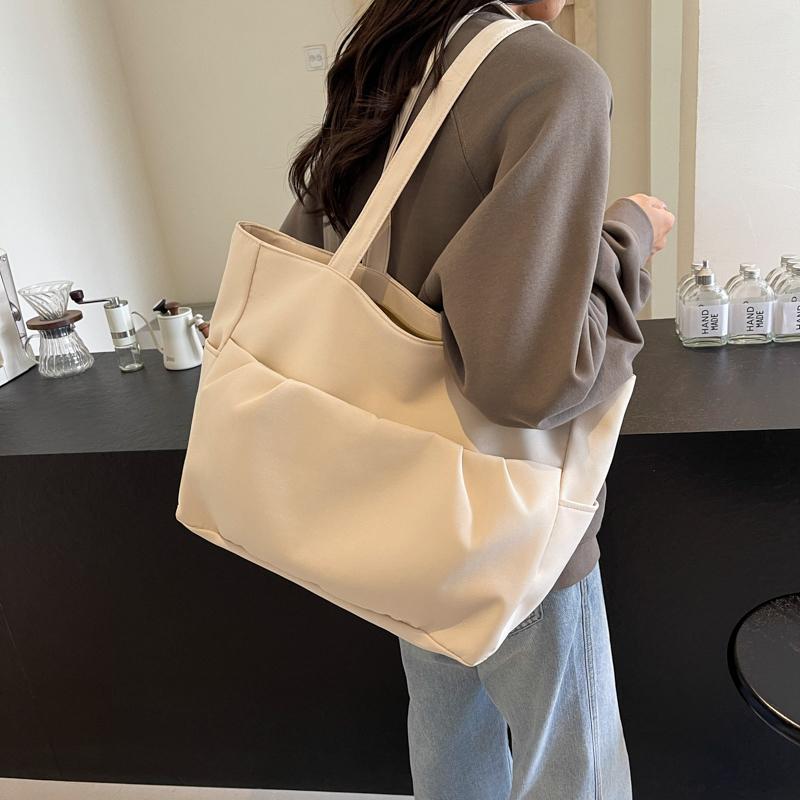 Холщовая сумка женская сумка через плечо большая вместительная сумка для поездок на работу однотонная сумка