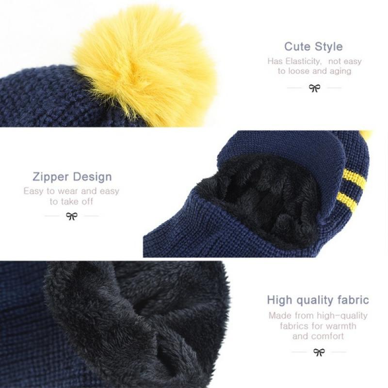 Winter Children Knitted Hats Baby Boy Girls Cap Wool Hat Face Scarf Baby Hat Keep Warm Hat For Kids