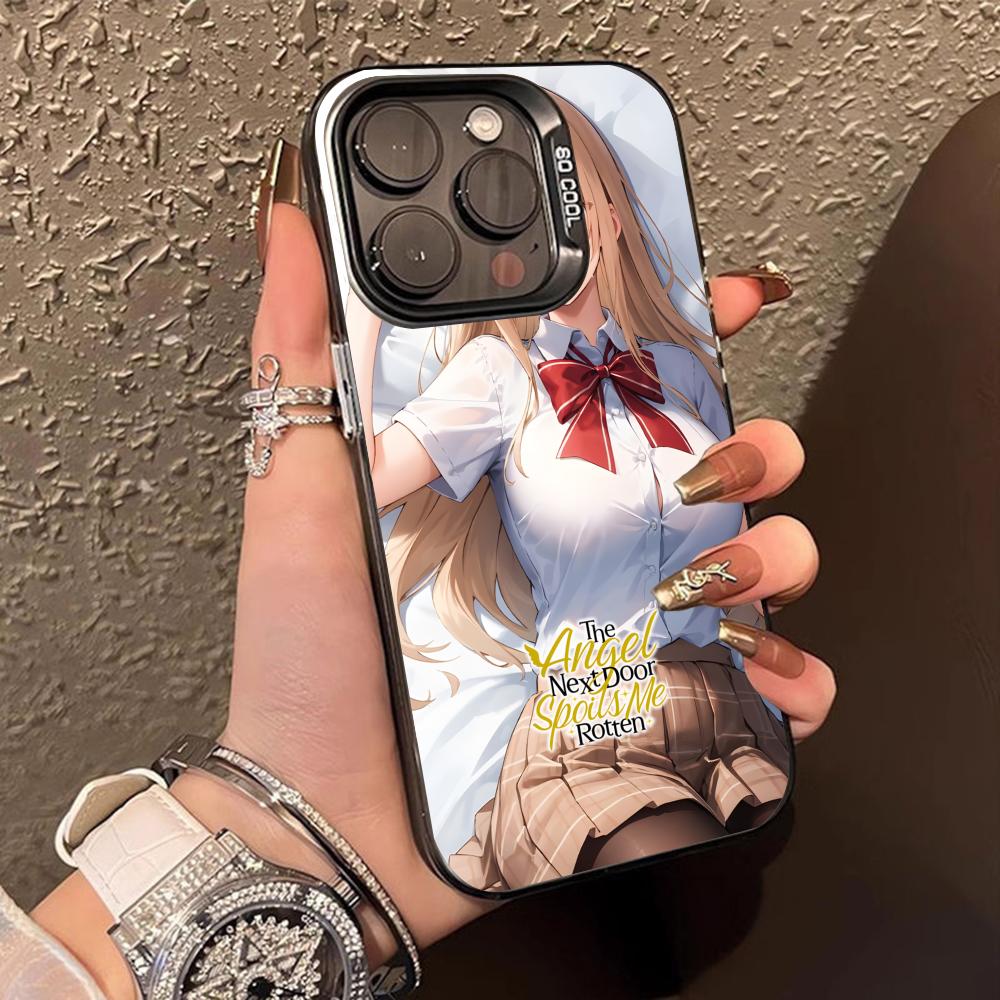 Angel Mahiru Shina Anime Phone Case for iPhone 16 15 14 13 12 11 X XR XS 8 7 Pro Max Plus Colored Translucent Smartphone Luxury