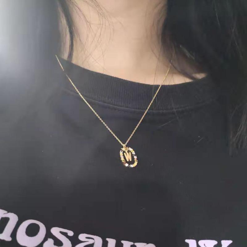 BELLA BOX Ожерелье-пенденте с буквами A-Z начального алфавита MSCK золотого цвета, длинная цепочка-цепочка, ювелирные украшения «Скажи мое имя»