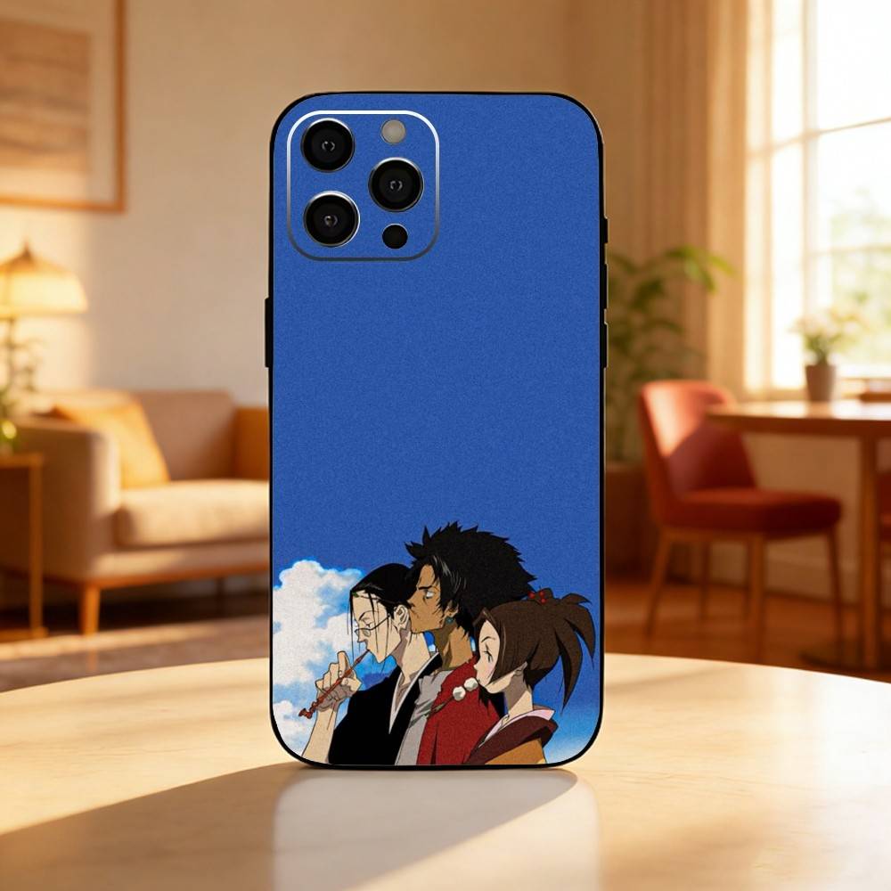 Чехол для телефона Аниме S-Samurai C-Champloo Для iPhone17,16,15,14,13,12 Plus,Max Мягкий Силиконовый Черный Чехол