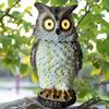 Садовая статуэтка совы на солнечной батарее, статуэтка совы из смолы с подсвеченными глазами, уличная сова на солнечной батарее