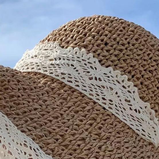 WTEMPO Соломенная шляпа с большими полями, защита от солнца, солнцезащитная шляпа, защита от ультрафиолета, весна-лето, пляжная, приморская, кружевная, рыбацкая шляпа