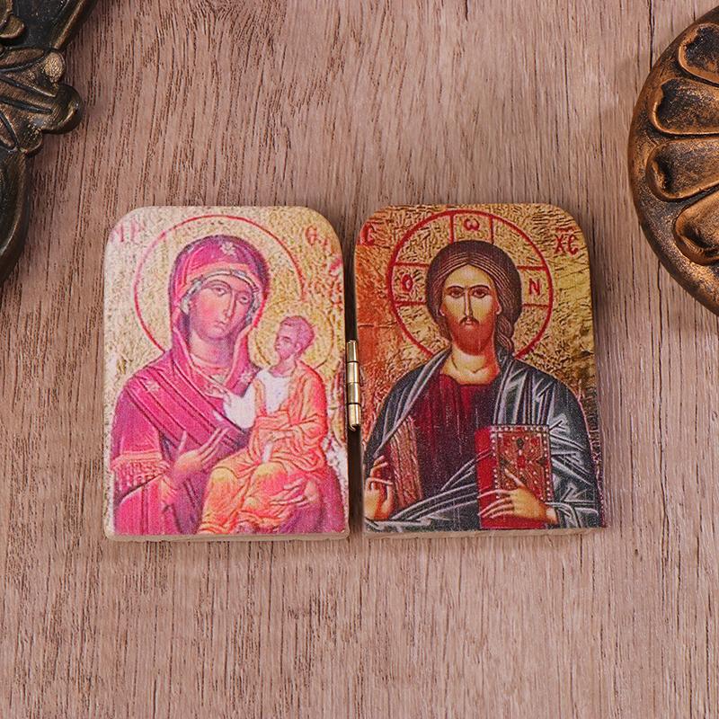 Christ The Teacher And Virgin Of Kazan Catholic Orthodox Icon Diptych For Travel Home Display Religious Gift