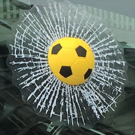 Funny 3D Tennis Football Hit Ball Basketball Crack Window Car Sticker Decoration