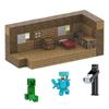 Grigioy Minecraft Compatible Magnetic Building Blocks, House Series, Set of 3 Popular Figs (Wooden House)