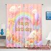 Набор из 2 плоских печатных штор без карниза Birthday Bliss Шикарный принт Универсальная ткань Декорации для интерьера Изготовлены из полиэстера
