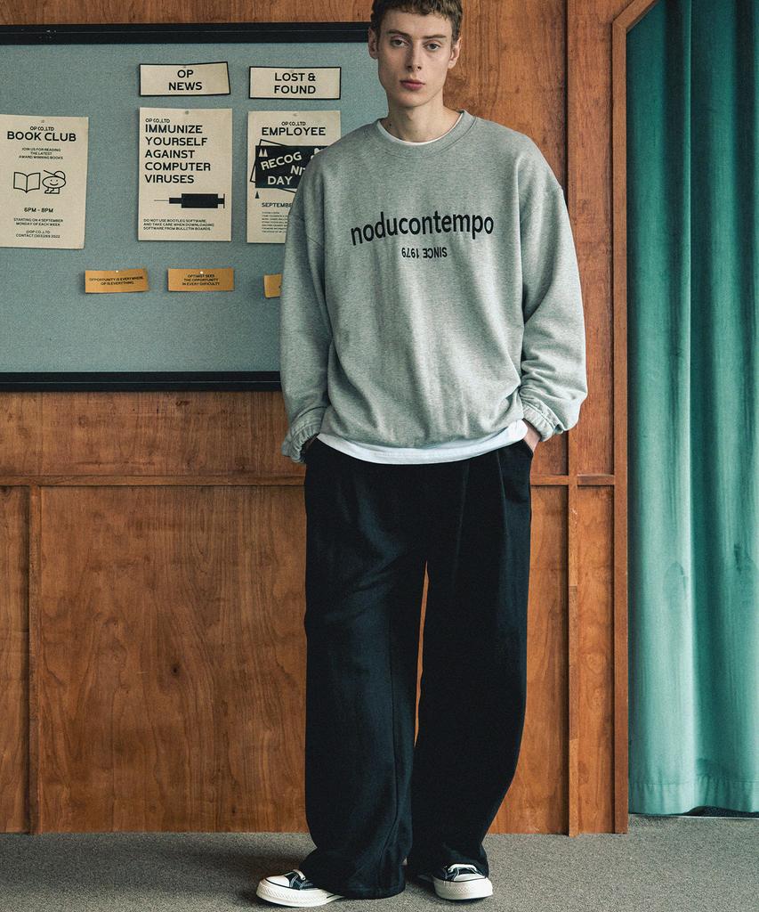 NODU Dart String Double Pleated Wide Pants [Black]