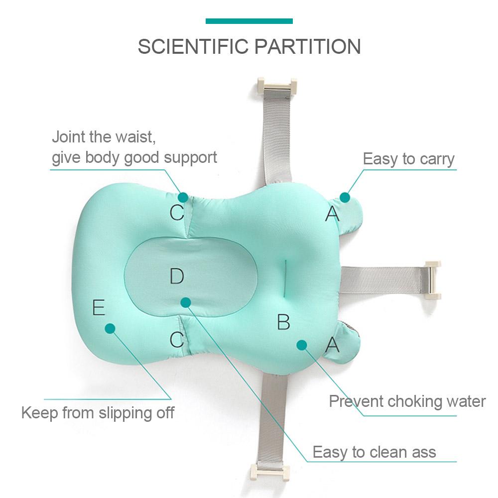 Подушка для детской ванны, противоскользящая подушка для новорожденных, складной детский коврик, сиденье для купания малышей, поддержка спины для детской ванны