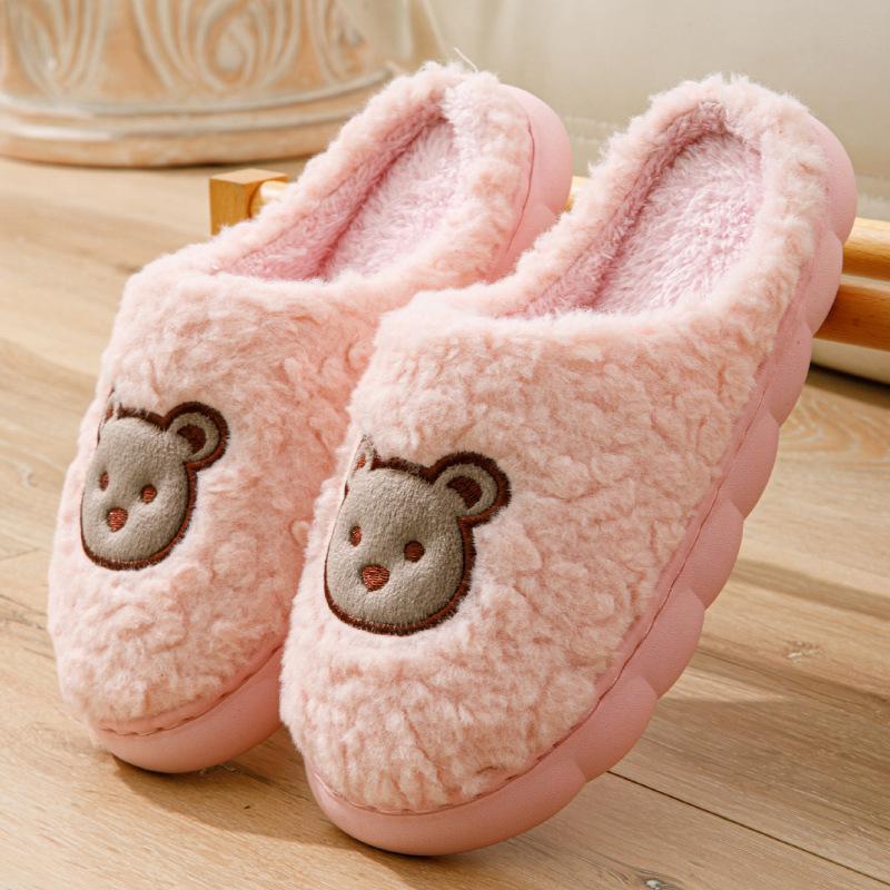 Хлопковые тапочки женские пара утолщенные осенне-зимние домашние домашние нескользящие теплые послеродовые шерстяные хлопковые туфли мужские