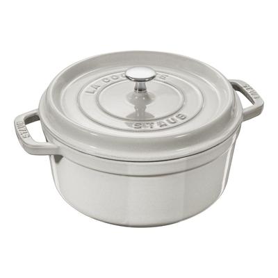 STAUB 28 см круглая чугунная кокотница белый трюфель