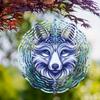 Металлический спиннер-вертушка Fox and Sage Сине-белый дизайн лисы Не требует питания Декор для помещения и улицы для всех сезонов и праздников