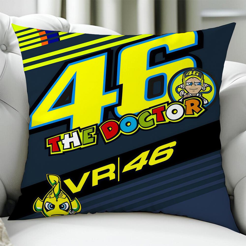 Motorcyclist RRRossiES 46 cushion cover Birthday Anniversary Gifts Double Sided Printed Zipper Cushion Cover