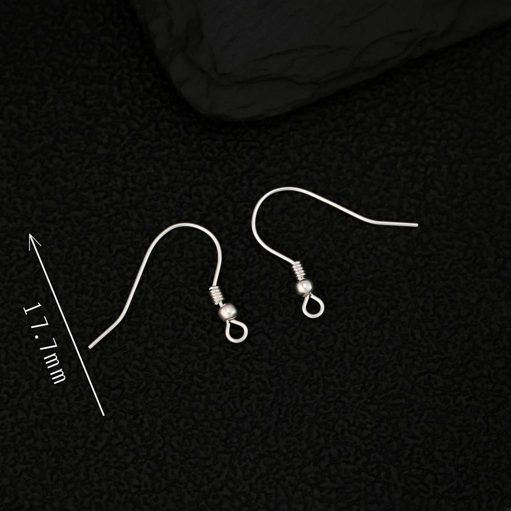 Sterling Silver S925 Wood Ear Hook Earrings - Versatile DIY Fashion Accessories.