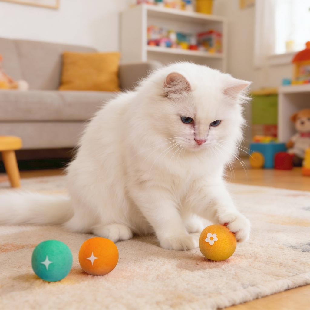 Игрушка для кошек из шерстяного клубка, для бега и игры, развлечь себя, уменьшить скуку, мячик для кошек, -Устойчивый и бесшумный.