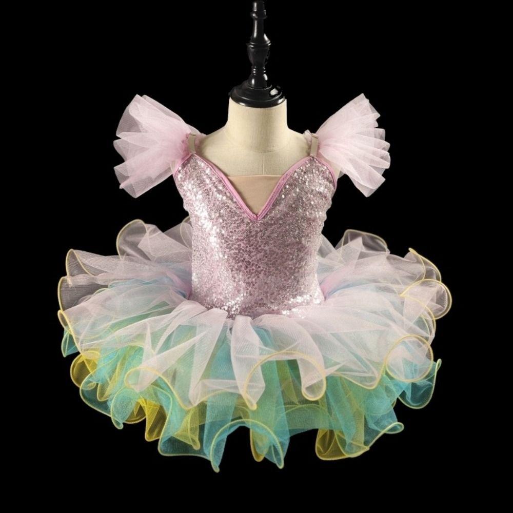 Sequin Ballet Tutu Modern Princess Dress Dance Skirts Fashion Kids Ballet Dress  Children