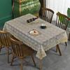 Table Cloth Beige Table Cover Embroidered Tablecloth Romantic Lace Europe Hollow Transparent Rose Flower Glass Yarn Coffee Cover