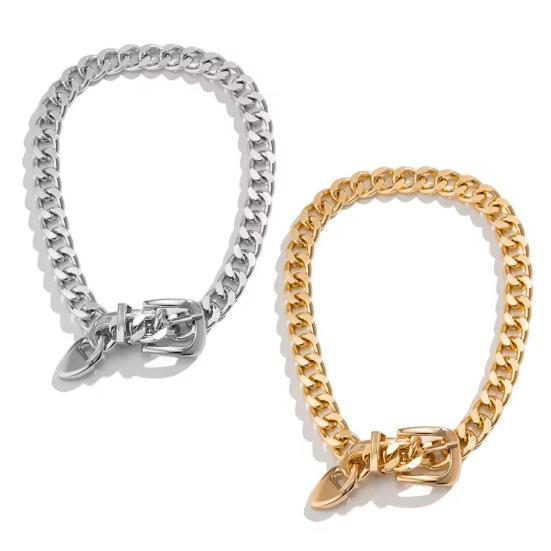 Fine Punk Lock Link Chain Retro Party Necklace Adjustable Belt Buckle Design Jewelry