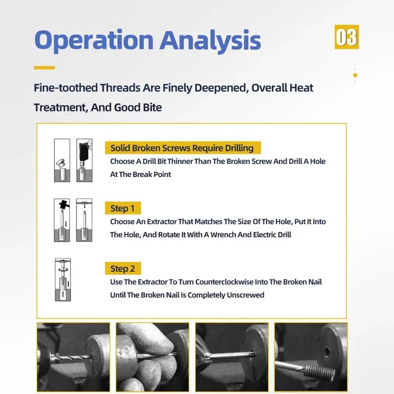 Набор из 5 шт., экстрактор поврежденных винтов, экстрактор сломанных болтов, плотницкие инструменты, набор сверл по металлу, экстрактор для удаления болтов