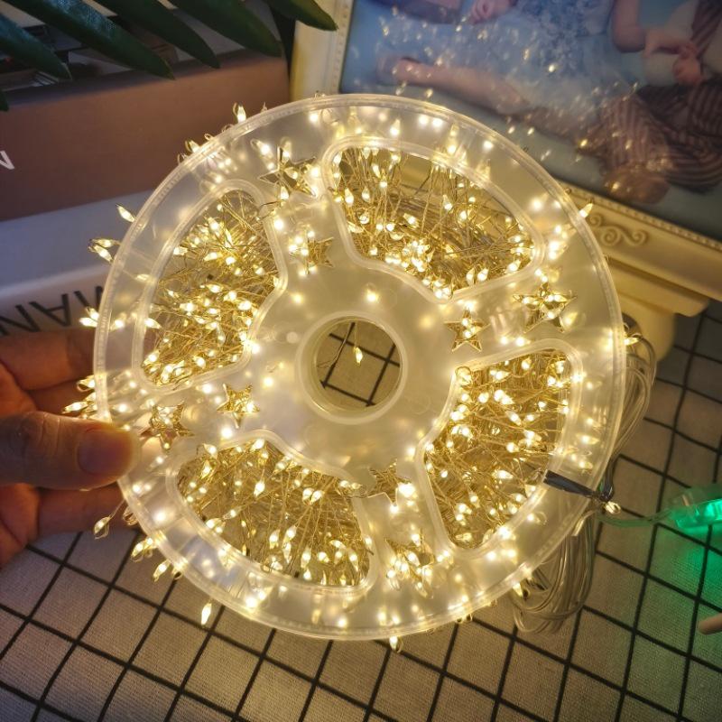 Cross-Border LED Firecracker String Lights, Black Centipede Copper Wire, Outdoor Holiday Courtyard Christmas Decoration Fairy Lights.